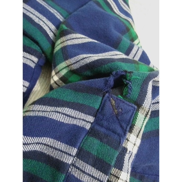 LL Bean Men's 2XL Tall Blue Flannel Plaid Fleece Lined Shirt Jacket XXL Shacket - Picture 5 of 11